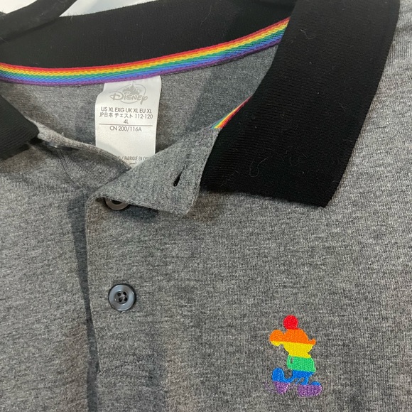 DISNEY BNWT Grey Men’s Collared Pride Collection Shirt Size XL Polo - Picture 2 of 5